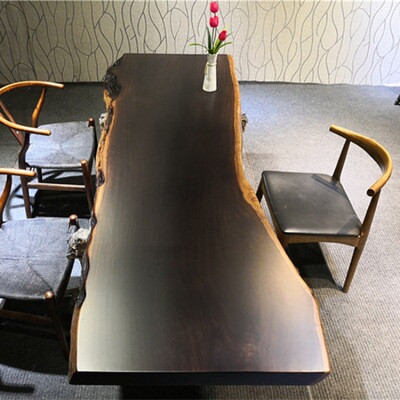 尺寸：231.5*76*8黑檀实木大板无裂补整板品质保证茶桌书桌办公桌