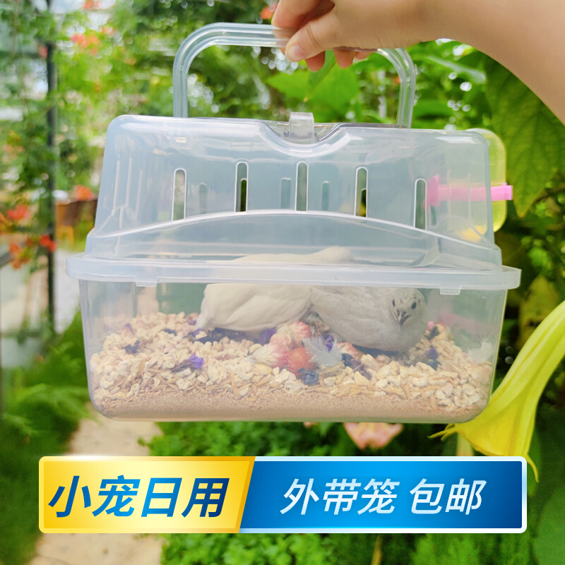 芦丁鸡手提笼全透明外出外带笼子