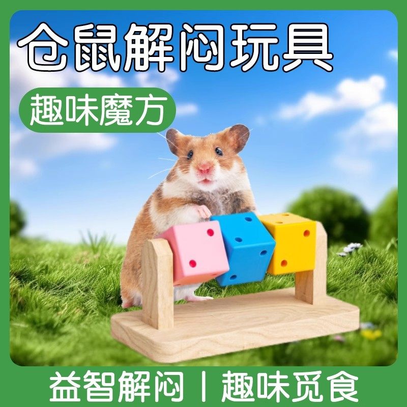 仓鼠解闷玩具趣味魔方打碟自嗨金丝熊花枝鼠专用益智磨牙造景用品