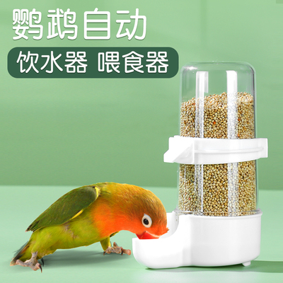 鹦鹉食盒防溅鸟饮水器防撒一体八哥鸽子专用内挂水壶自动喂鸟神器