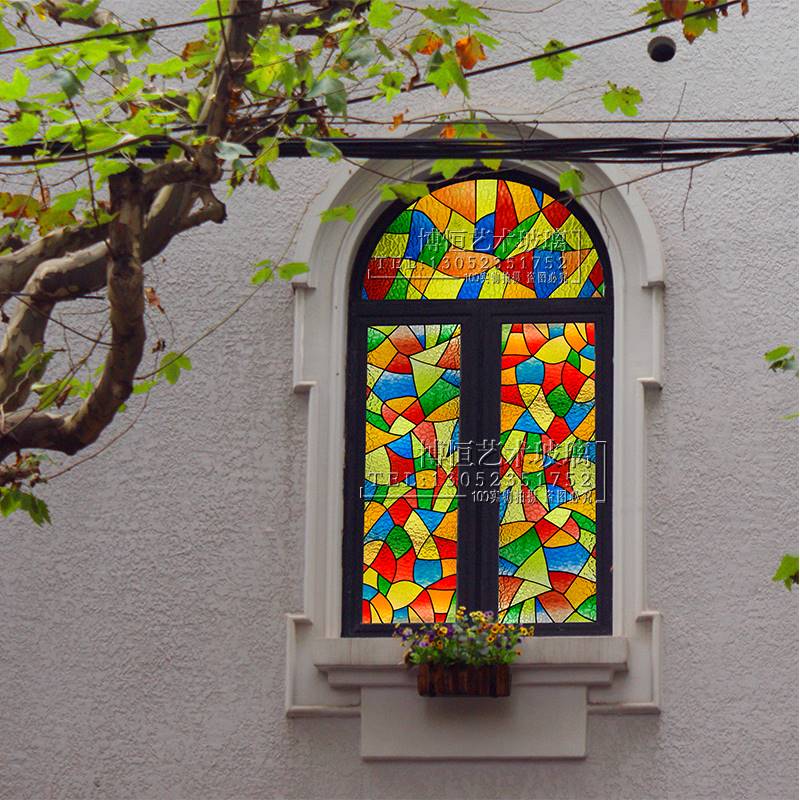 新款复古钢化艺术玻璃彩色玻璃隔断彩晶蒂凡尼教堂玻璃琉璃马赛克