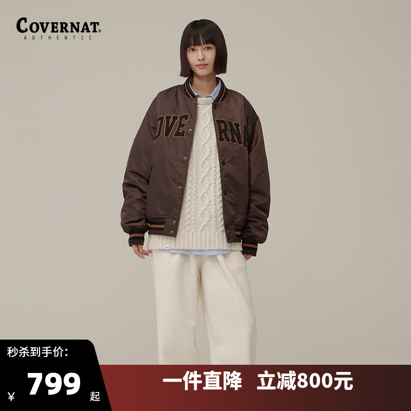 covernat韩国潮牌夹克棉服男女情侣款宽松休闲百搭外套棒球服秋冬