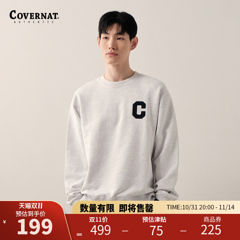Covernat潮牌套头卫衣男女情侣C字母宽松潮牌上衣圆领美式秋冬新