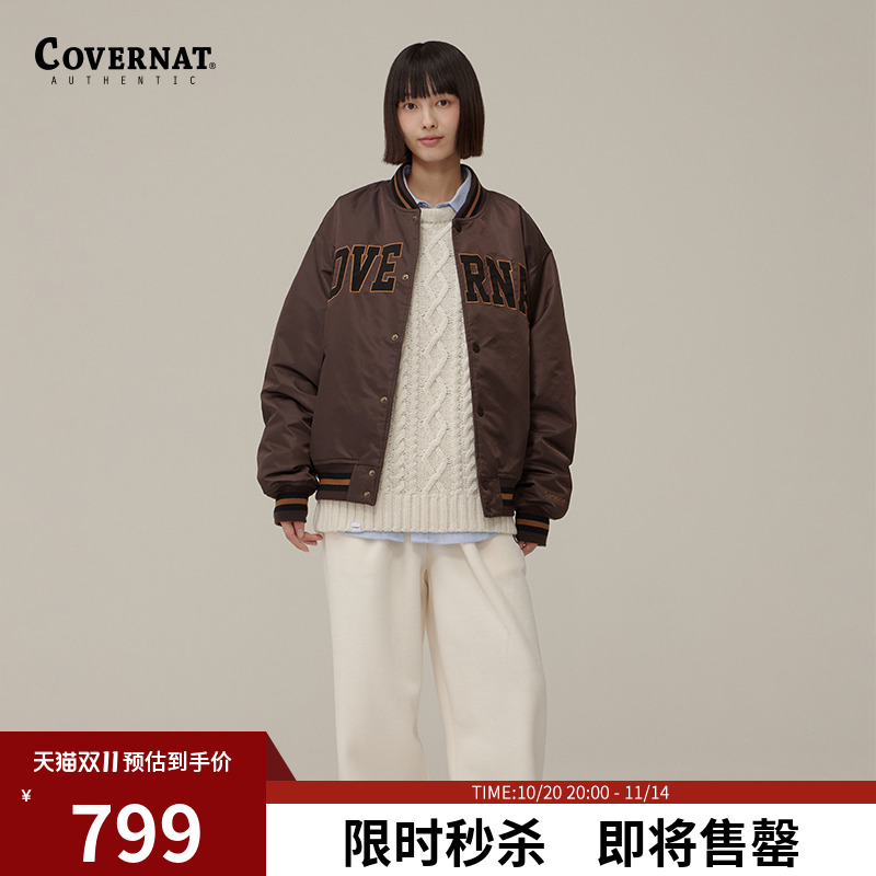 covernat韩国潮牌夹克棉服男女情侣款宽松休闲百搭外套棒球服秋冬