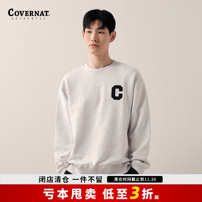 Covernat潮牌套头卫衣男女情侣C字母宽松潮牌上衣圆领美式秋冬新