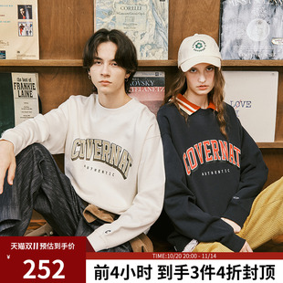 Covernat韩国潮牌卫衣街头风大C拱形标男女情侣圆领套头上衣春秋