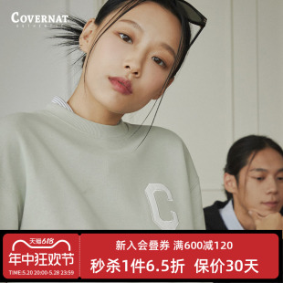 Covernat韩国潮牌卫衣男女情侣同款 C字母圆领套头宽松上衣春秋新