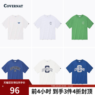 covernat韩国潮牌短袖 潮流休闲圆领上衣 T恤男女情侣款