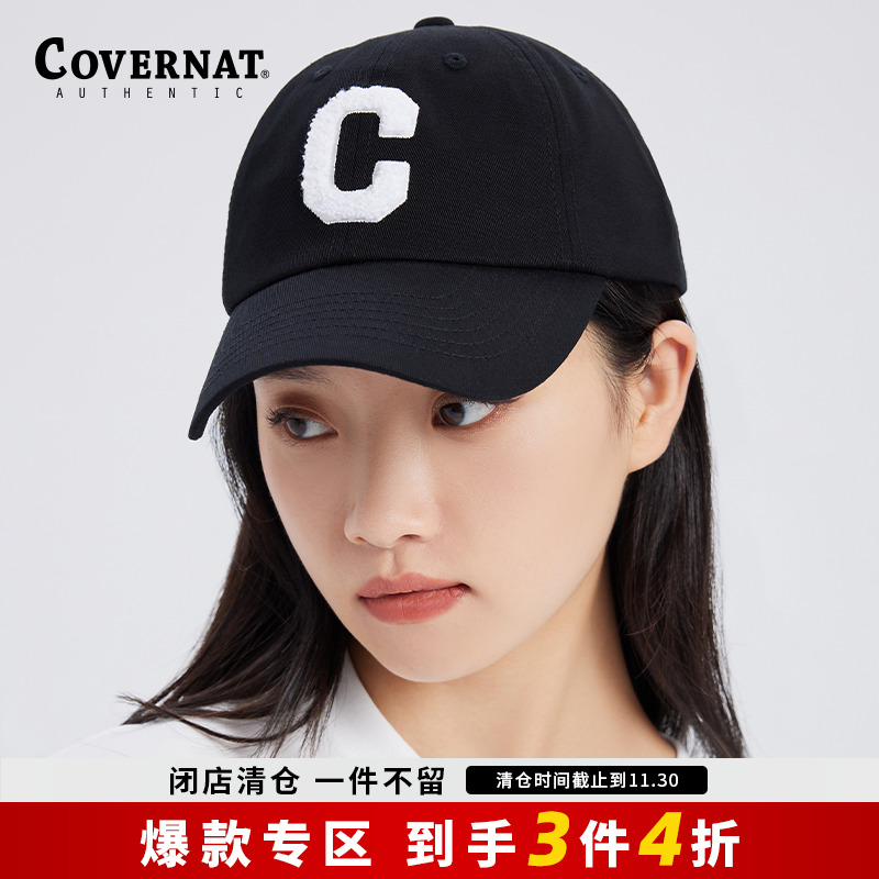 Covernat棒球帽毛绒大C标男女鸭舌帽显脸小防晒遮阳韩国潮牌帽子