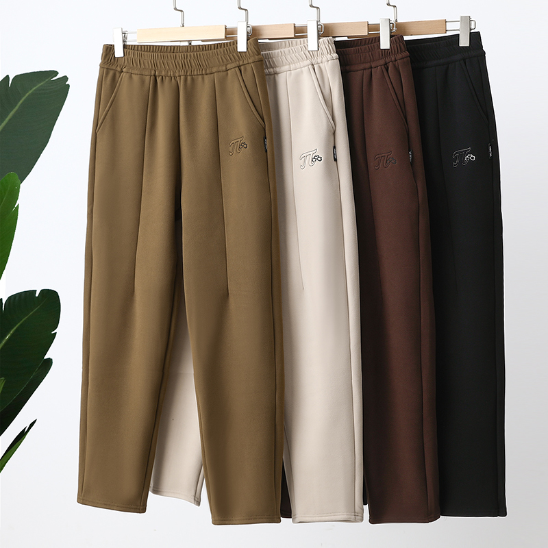 秋冬加绒防风休闲直筒裤