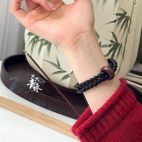 只只青禾原创设计黑曜石手串