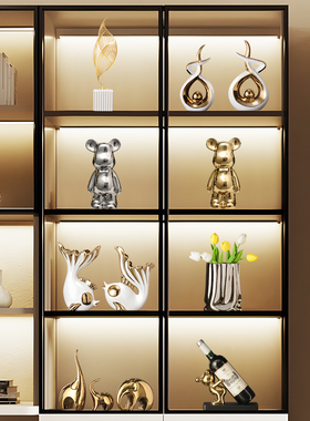 电视酒柜风生水起陶瓷摆件套装轻奢高档家居客厅玄关办公室装饰品
