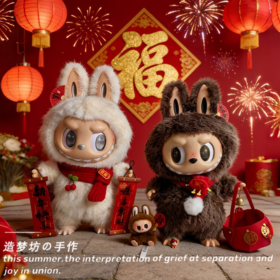 泡泡玛特大天使衣服搪胶58cm拉布布大娃zimomo大首领娃衣新年配饰