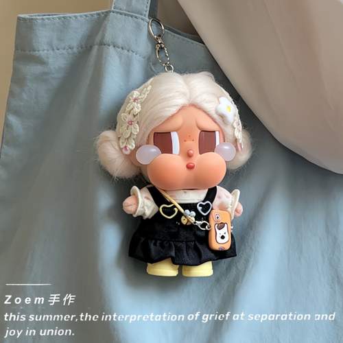 适配泡泡玛特帽子哭娃沙滩小憩娃衣度假系列衣服crybaby服装套装
