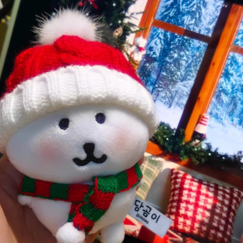 自嘲熊新年衣服chiikawa毛绒公仔服饰玩偶头套13cm娃衣围巾配饰