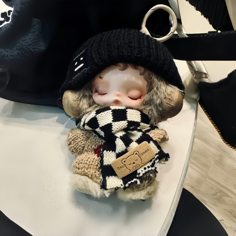 泡泡玛特sp娃衣搪胶二代skullpanda衣服冬日乐章套装连衣裙光织园