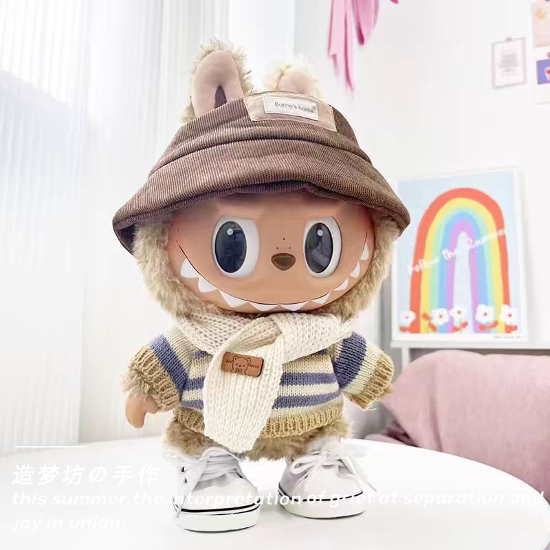 泡泡玛特labubu衣服38cm37拉布布娃衣搪胶糖大娃鞋子玩偶服装公仔