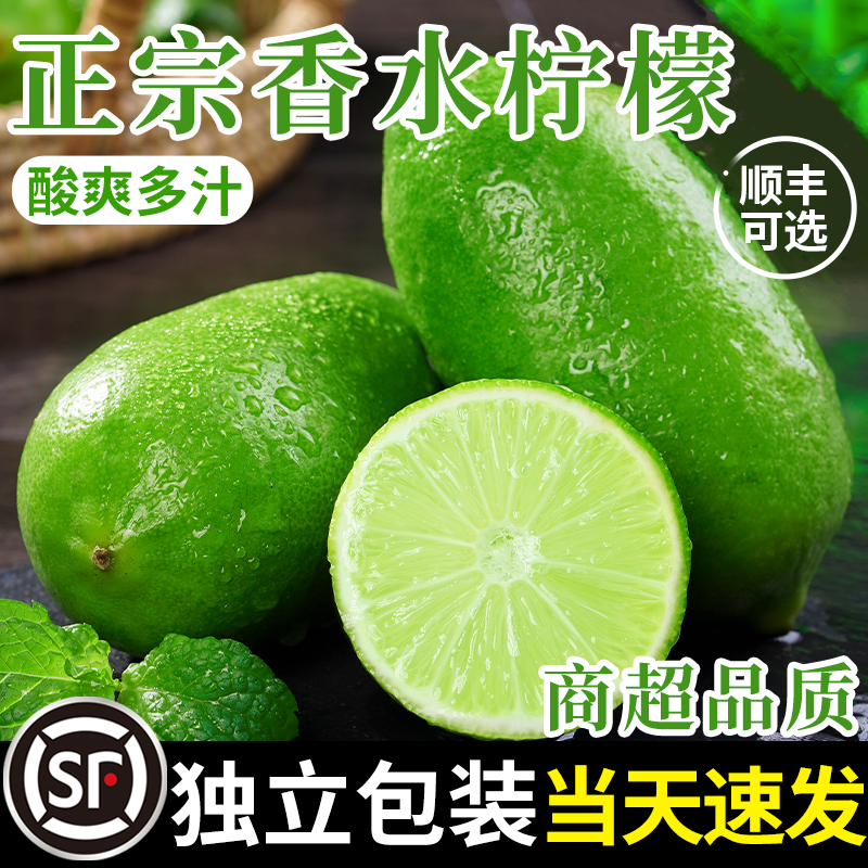 广东香水柠檬新鲜一级水果当季正宗海南金桔无籽青柠檬奶茶店专用