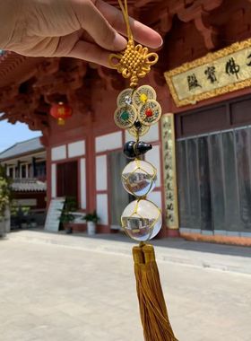 梅花五行五帝钱黑石葫芦门对门五黄二黑家居客厅悬挂工艺中式摆件