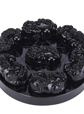 济凯黑曜石貔貅七星阵摆件七星台