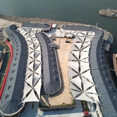 户外景区膜结构看台遮阳棚球场体育场机场高铁站张拉膜顶棚雨棚