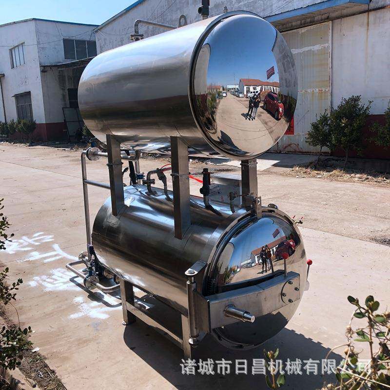 熏鱼海鲜酱杀菌锅不锈钢电加热卧式杀菌锅食用菌包杀菌锅