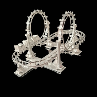 过山车 金属diy拼装模型高难度手作拼图成人拼装益智拼图摆件玩具
