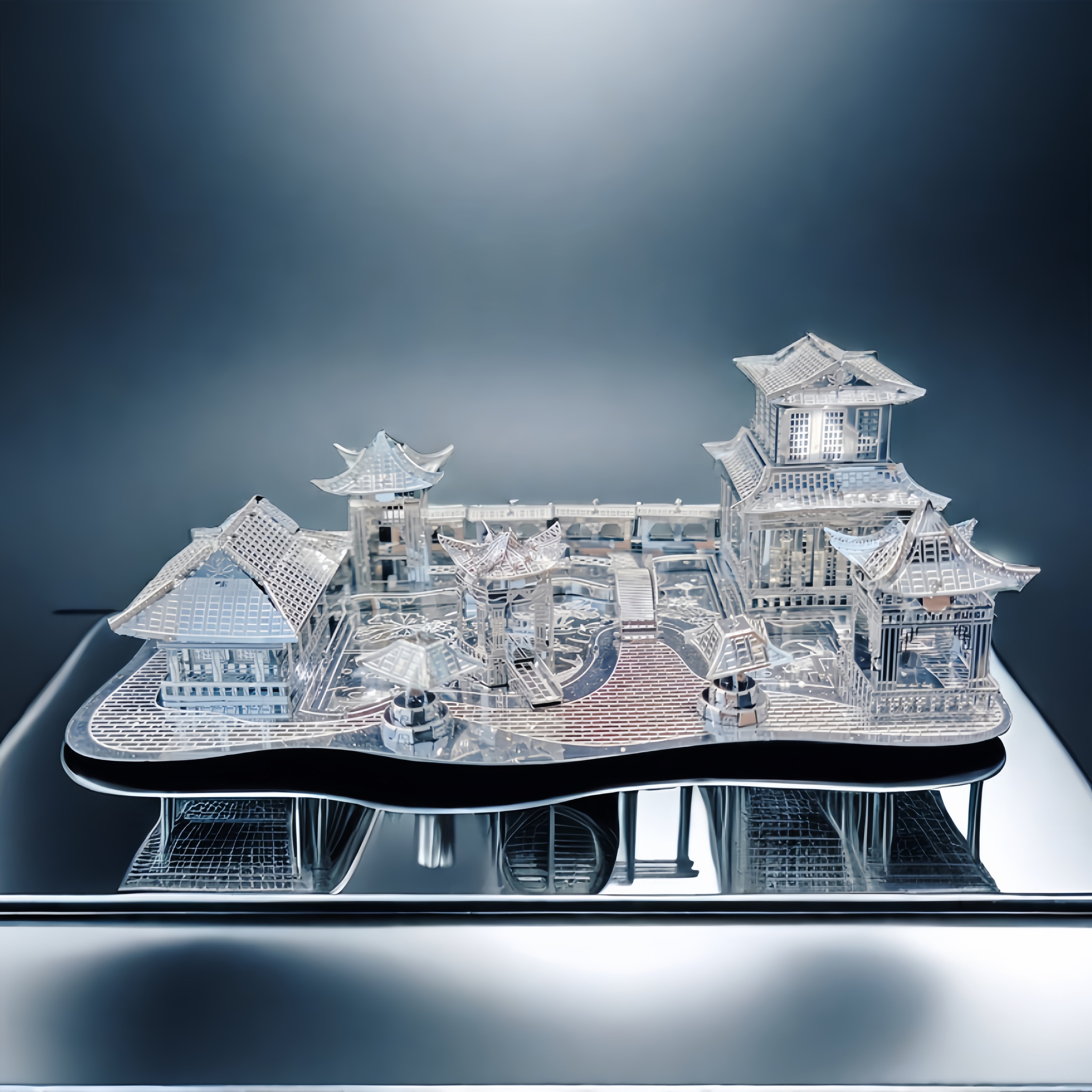 압축을 풀어보세요  합금 새로운 소주 정원 모델 높은 난이도 3D 금속 빌딩 블록 수제 퍼즐 창조적 인 선물