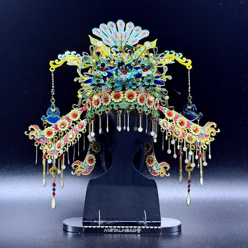 非遗-点翠凤冠古风金属拼装模型