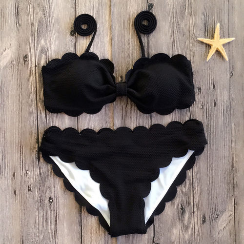 Pure color fresh and simple split bikini纯色清新简约分体泳衣