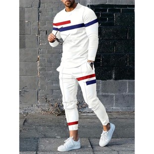 print pullover two piece 套头印花两件套 Long set长袖 sleeved