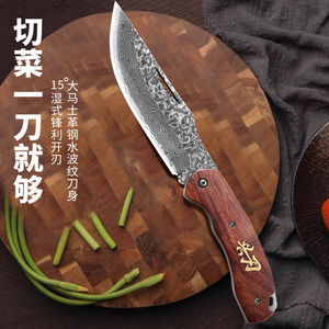 大马士革钢小菜刀家用专女士厨师厨房锋利水果肉切片户外随身刀具