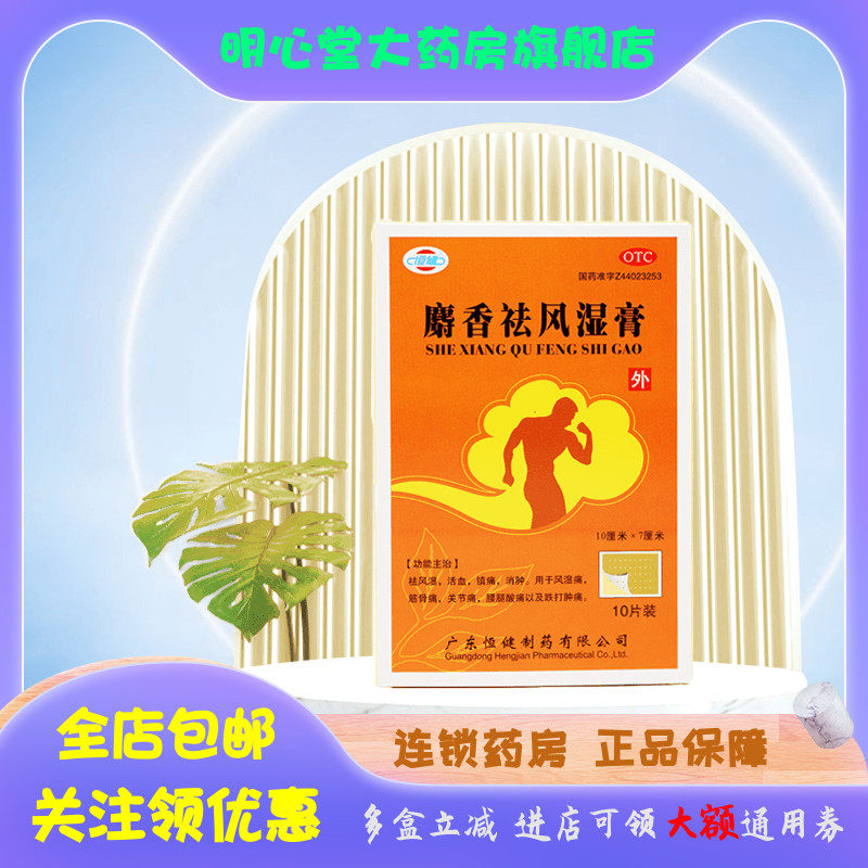 恒健 麝香祛风湿膏 10cm*7cm*10片/盒