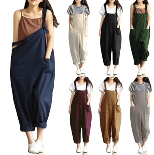 leg jumpsuit复古大码 rise straight mid 中腰直筒连体裤 vintage