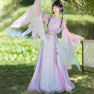 桃兮兮原创汉服【四时春】魏晋制超仙套装破烂袖齐腰襦裙汉服女秋