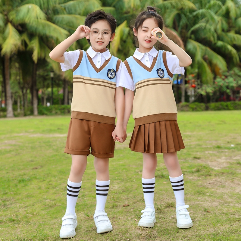 小学生校服夏装英伦学院风儿童夏季班服套装毕业照服装幼儿园园服