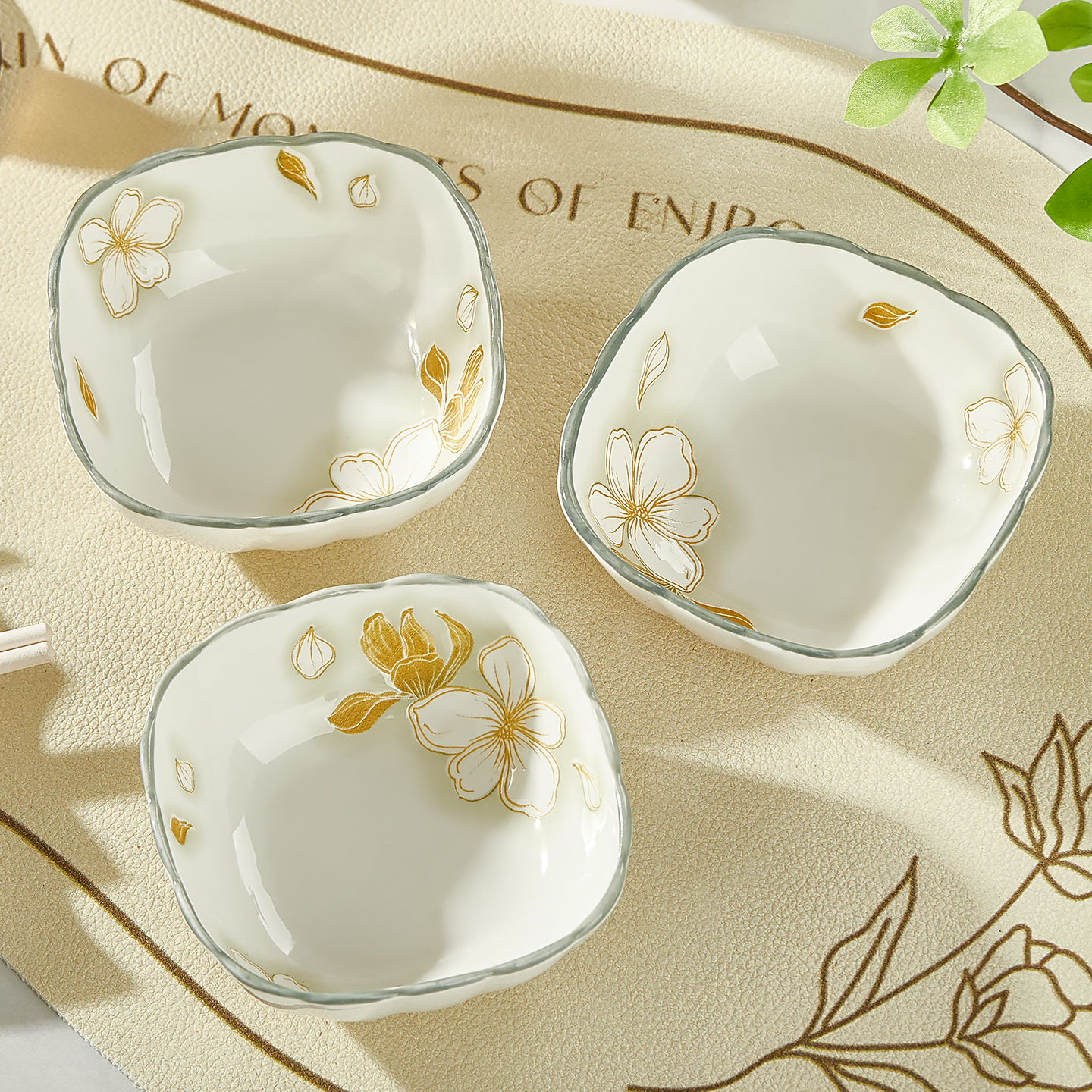 茉阳味碟调味碟釉下彩陶瓷餐具
