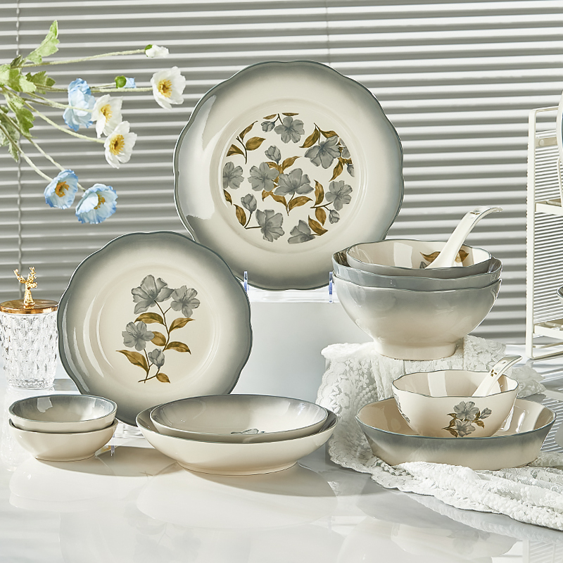 釉下彩碗单个家用2025新款高颜值吃饭碗菜盘鱼盘碟勺陶瓷餐具自选