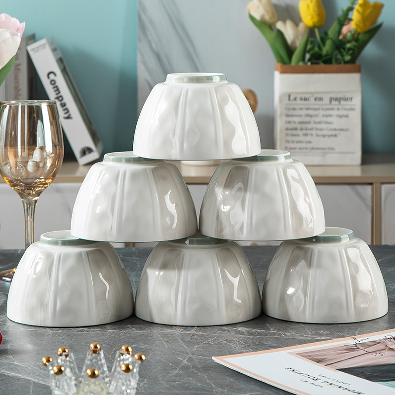 加厚碗家用陶瓷餐具釉下彩北欧风