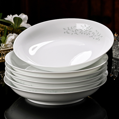 景德镇高温高白玲珑陶瓷盘子菜盘家用2025新款餐具特别好看的盘子