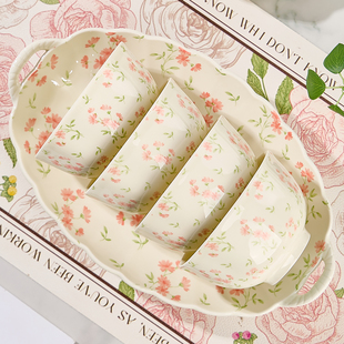 陶瓷碗家用2025新款高颜值漂亮碗饭碗面碗汤碗釉下彩微波炉专用碗