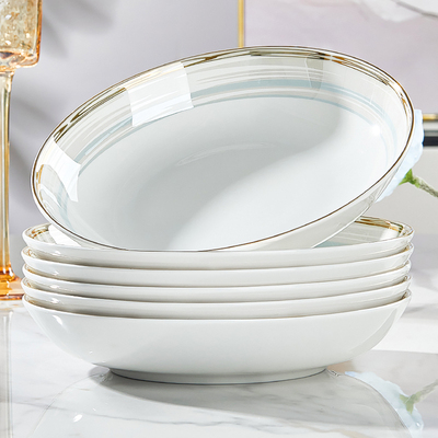 景德镇骨瓷盘子菜盘家用高颜值碗盘家用餐具饭碗菜盘组合套装家用