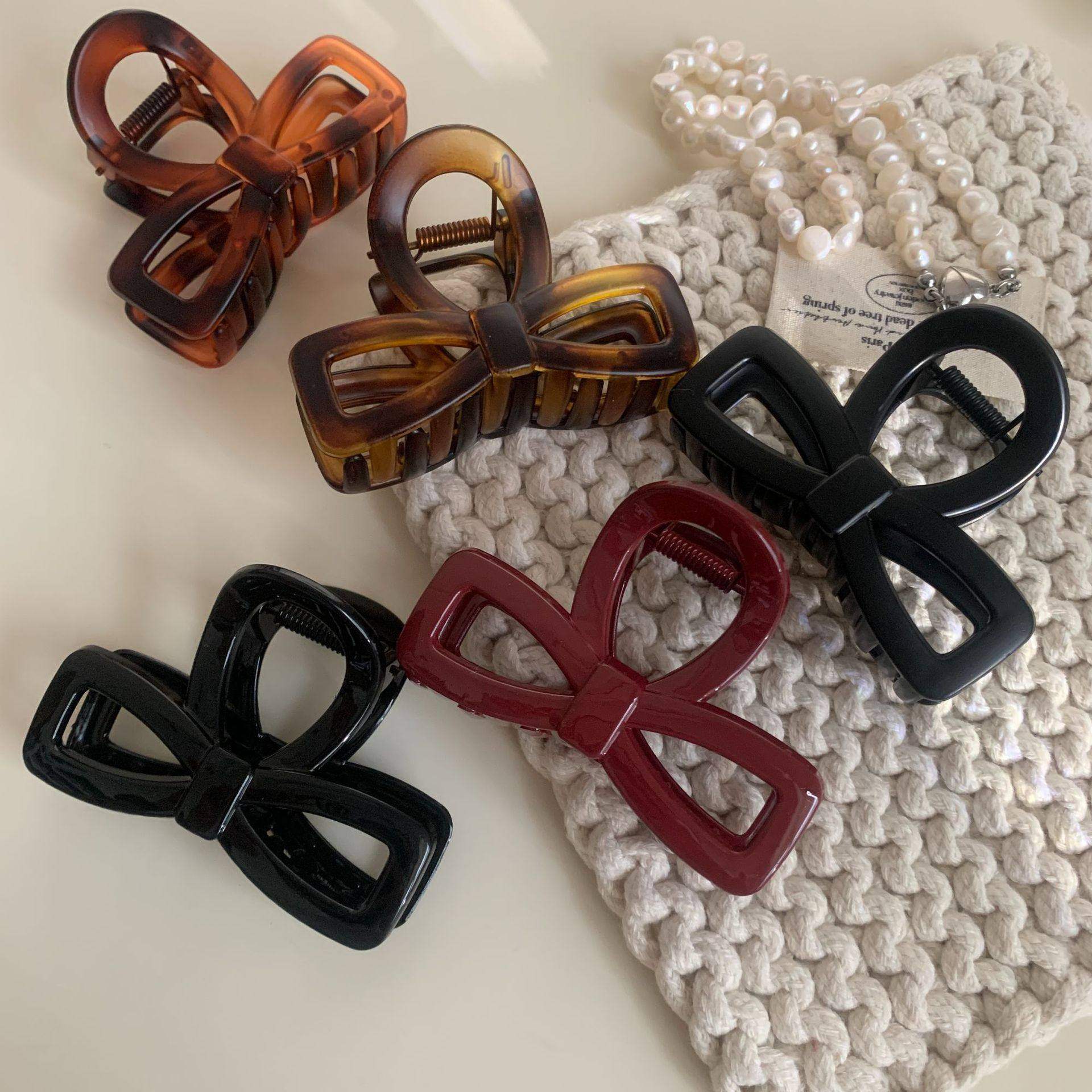 法式气质高级感复古蝴蝶结发夹半扎发后脑勺鲨鱼夹发卡2026女新款