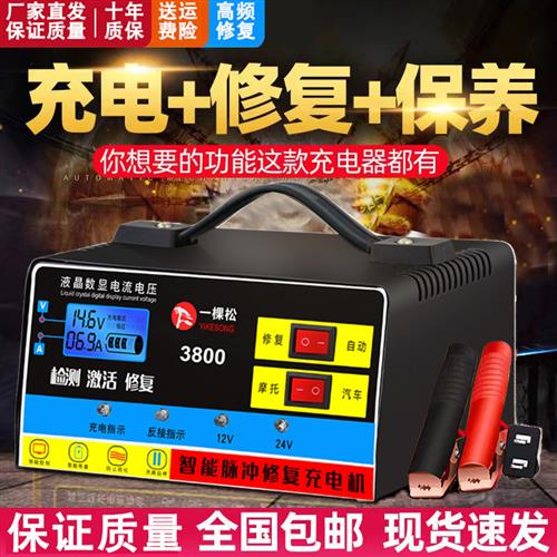 通用型汽车电瓶充电器12v24v摩托车蓄电池纯铜大功率充电机