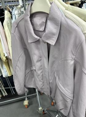 MO&ROSY 【静谧美术馆】 百搭翻领皮外套MR327D020