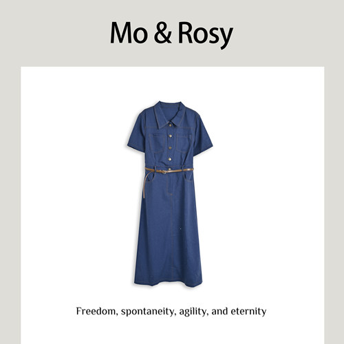 【入驻首秀】MO&ROSY【天方夜谭】个性翻领设计连衣裙MR327C047