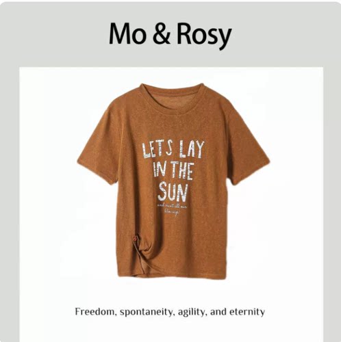 MO&ROSY【落日余晖】 个性百搭字母圆领短袖MR629J302