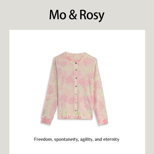 【入驻首秀】MO&ROSY【幻梦花海】扎染花气质针织开衫MR327W107