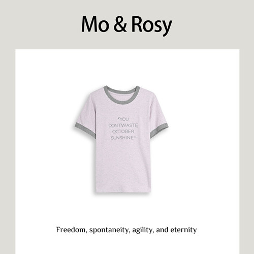 【入驻首秀】MO&ROSY【漫游日记】个性字母圆领短袖MR327L058