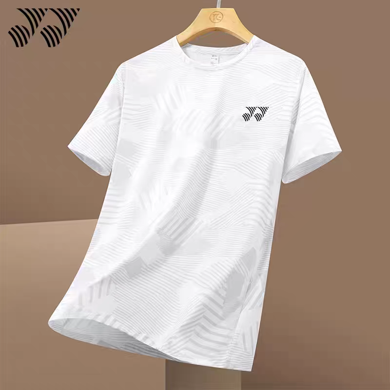 2025新款YY羽毛球冰丝速干短袖男士夏季宽松透气大码休闲运动团购